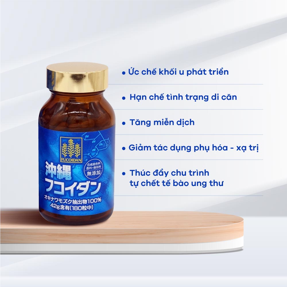 Tảo xanh Fucoidan 180 viên - hỗ trợ điều trị ung thư của Nhật